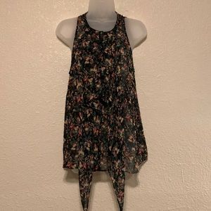 Sheer floral blouse top